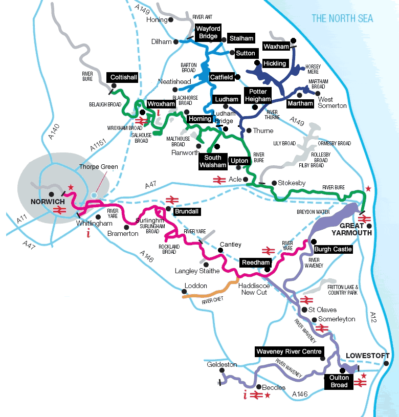 Map of the Norfolk Broads
